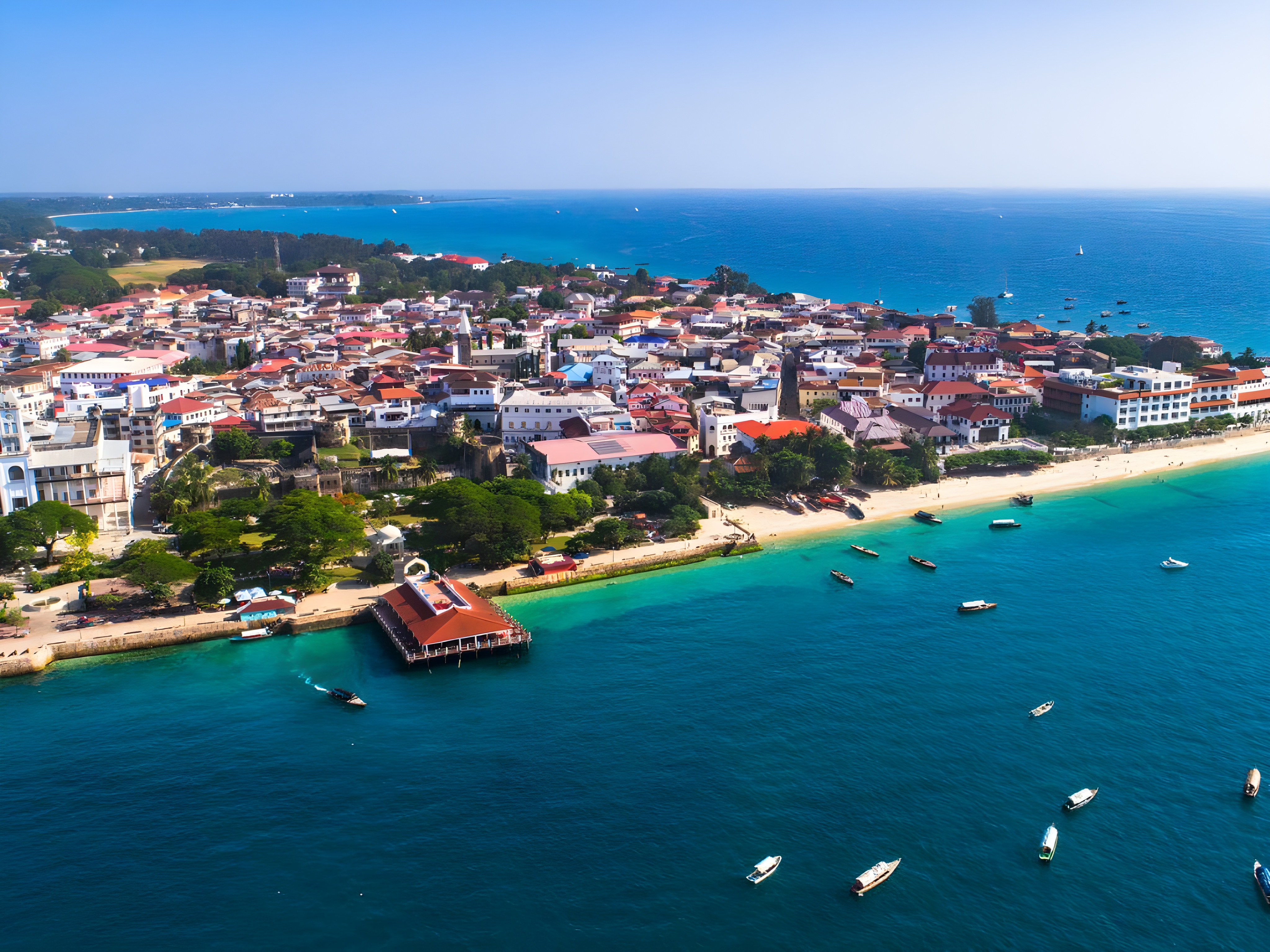 Stone Town, Zanzibar — aerial panorama